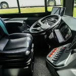 Steering wheel and dashboard panel of electric bus