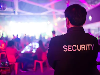 security guard in night club.